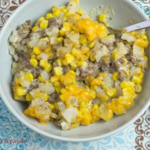 Crock Pot Cowboy Casserole recipe via flouronmyface.com
