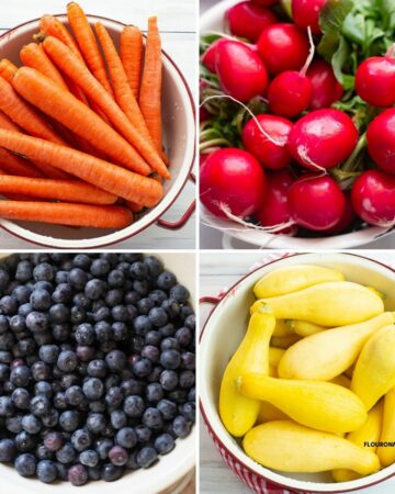 May seasonal produce collage.